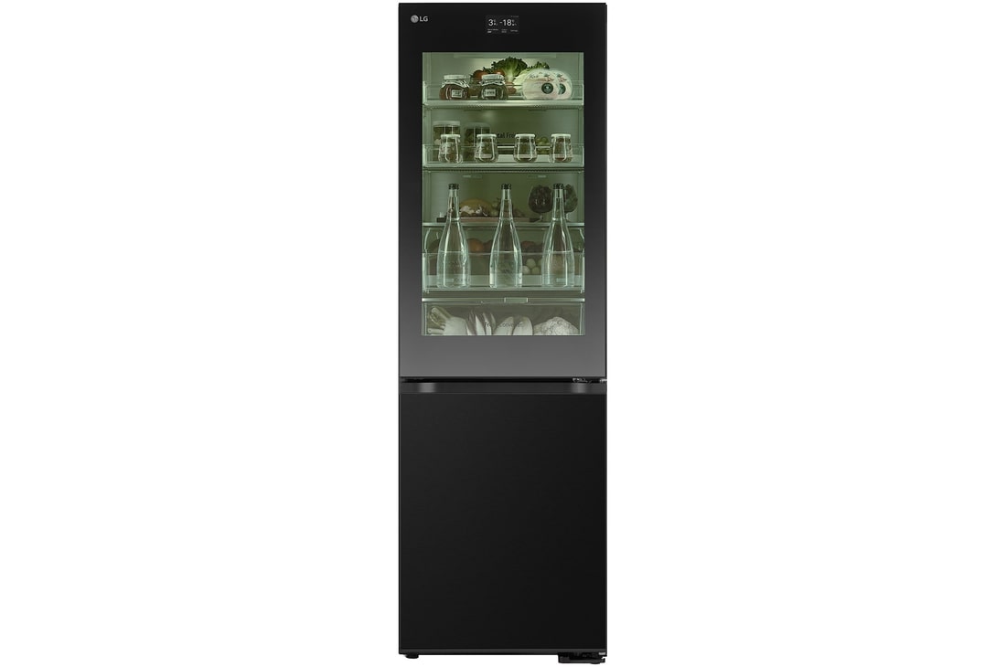 Front view of 349L InstaView™ Fridge Freezer Essence Black Steel - GBG7190CEV