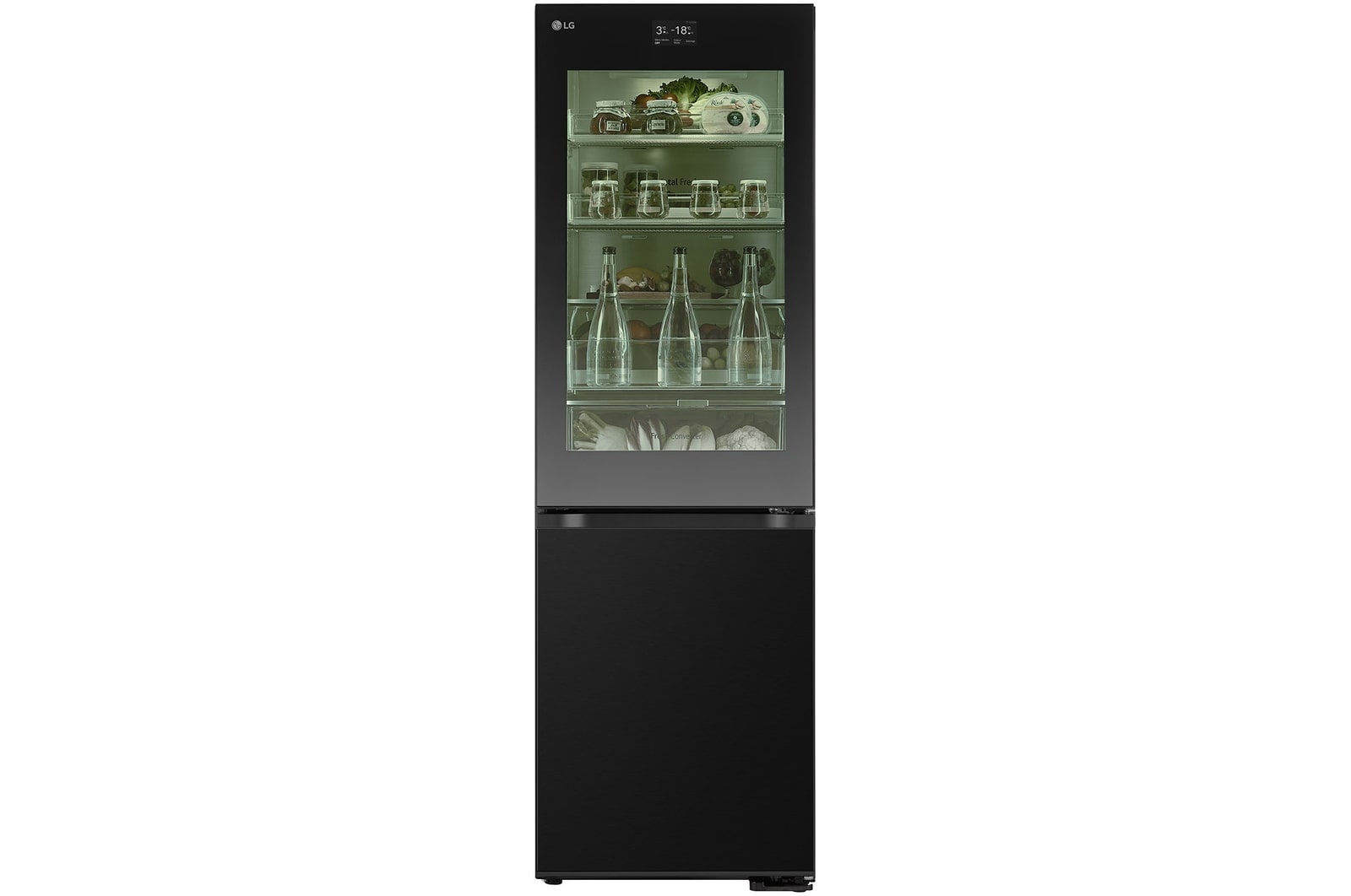 Front view of 349L InstaView™ Fridge Freezer Essence Black Steel - GBG7190CEV