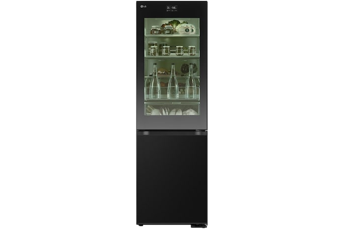 Front view of 349L InstaView™ Fridge Freezer Essence Black Steel - GBG7190CEV