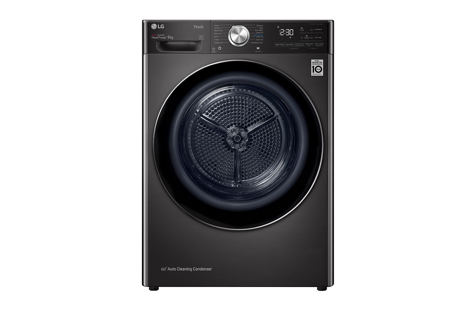 LG Eco Hybrid™ Heat Pump Tumble Dryer | 9kg | A+++ | Black Steel, FDV1109B