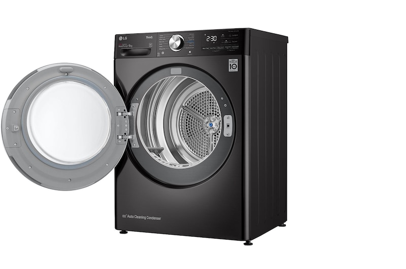 LG 9kg DUAL Inverter HeatPump Dryer Black Steel A+++, FDV1109B