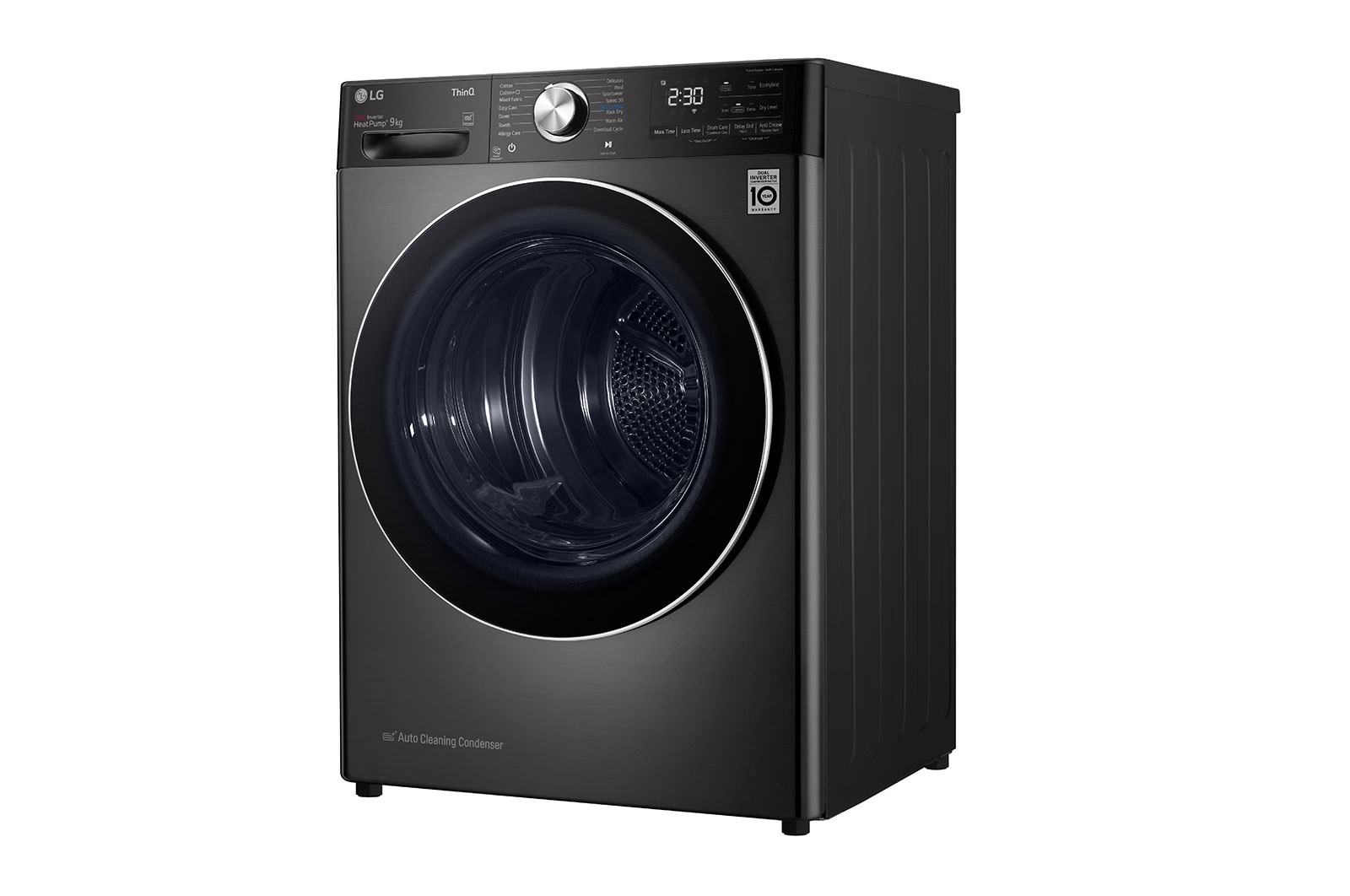 LG 9kg DUAL Inverter HeatPump Dryer Black Steel A+++, FDV1109B