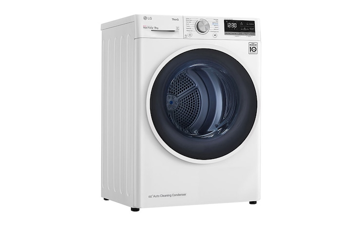 LG 9kg DUAL Inverter HeatPump Dryer A++, White, FDV309W