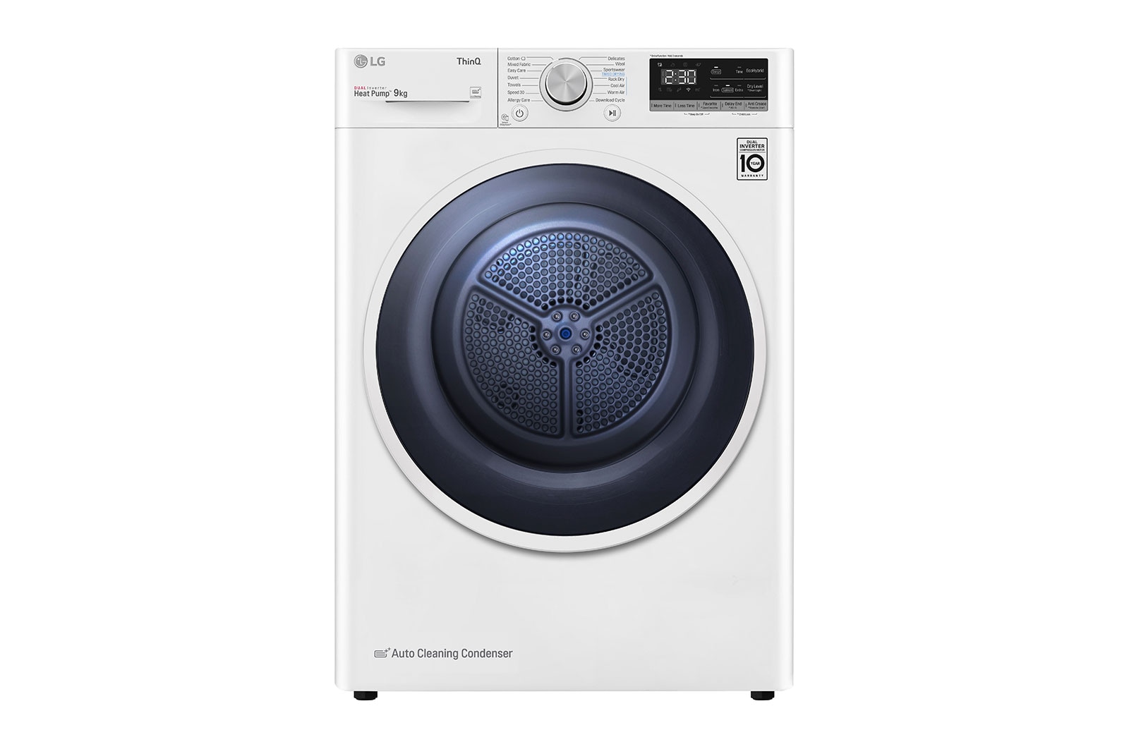 Front view of 9kg DUAL Inverter HeatPump Dryer White A++(FDV309W)