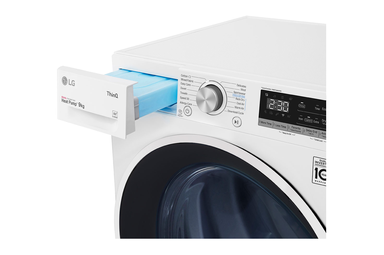 LG 9kg DUAL Inverter HeatPump Dryer White A++, FDV309W