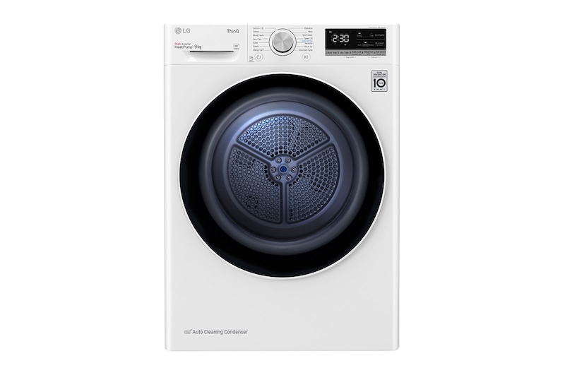 LG 9kg DUAL Inverter HeatPump Dryer A++, White, FDV709W