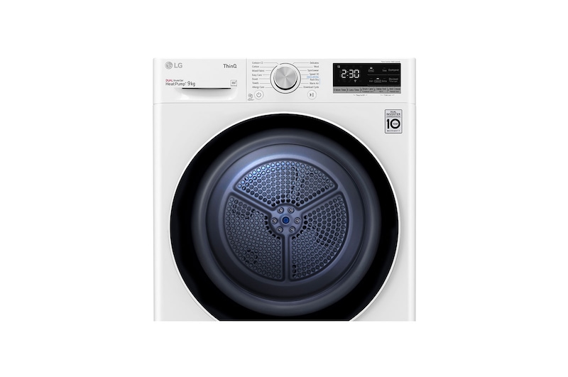 LG 9kg DUAL Inverter HeatPump Dryer A++, White, FDV709W