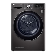 Front view of 9kg DUAL Inverter HeatPump Dryer Black Steel - FDV909B