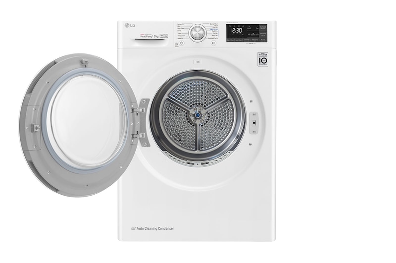 LG Eco Hybrid™ RC80U2AV2W 8Kg  Heat Pump Tumble Dryer – A+++, RC80U2AV2W