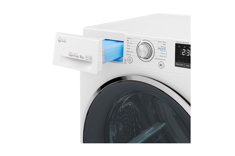 LG Eco Hybrid™ RC80U2AV2W 8Kg  Heat Pump Tumble Dryer – A+++, RC80U2AV2W