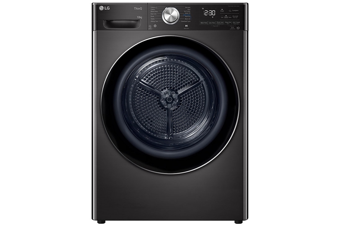 LG 10kg Dual Inverter Heat Pump™ Tumble Dryer, Black Steel, FDV1110B
