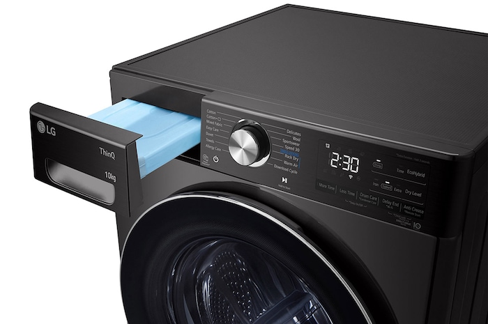 LG 10kg Dual Inverter Heat Pump™ Tumble Dryer, Black Steel, FDV1110B