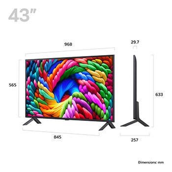 Slightly-angled right-facing side view of LG NanoCell NANO90 TV.