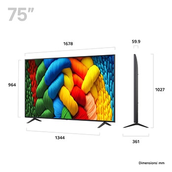 Slightly-angled right-facing side view of LG NanoCell NANO80 TV.