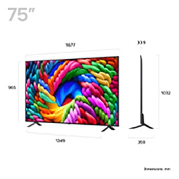 Slightly-angled right-facing side view of LG NanoCell NANO80 TV.