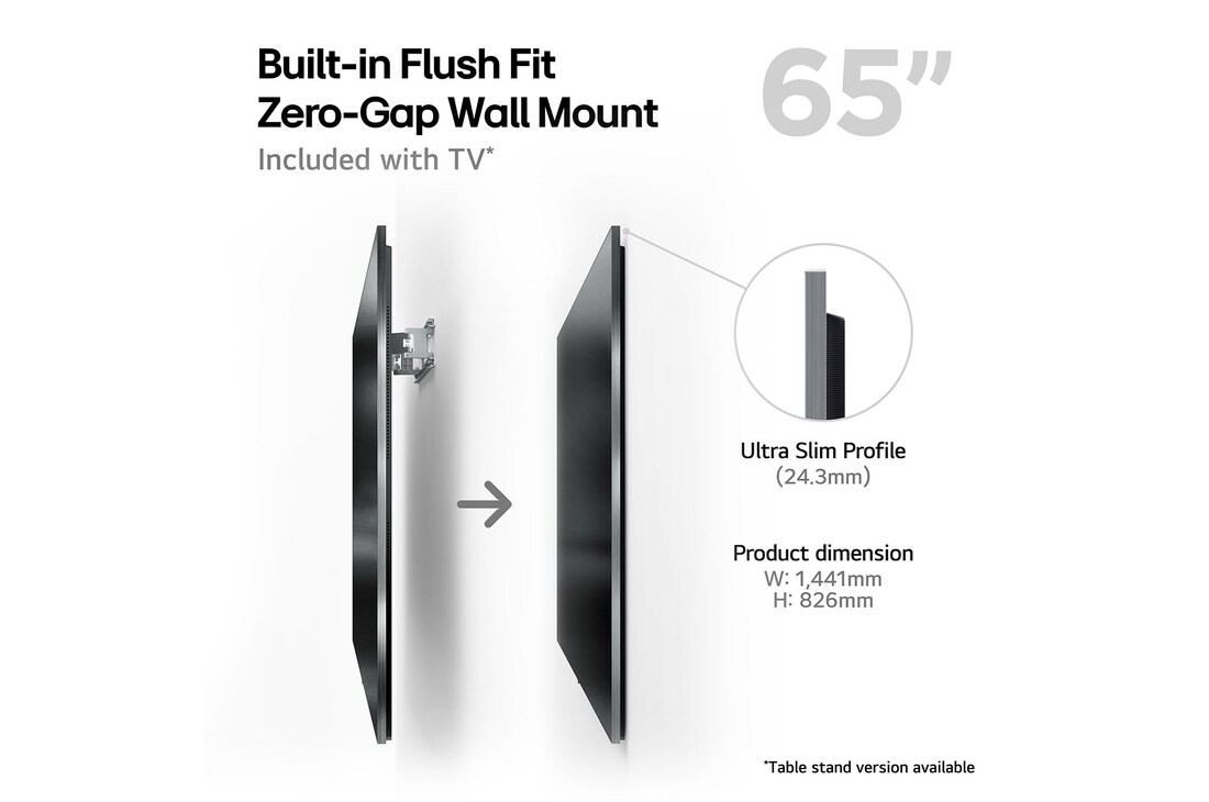 Built-in Flush Fit Zero-grop wall mount