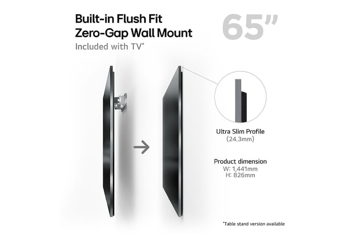 Built-in Flush Fit Zero-grop wall mount