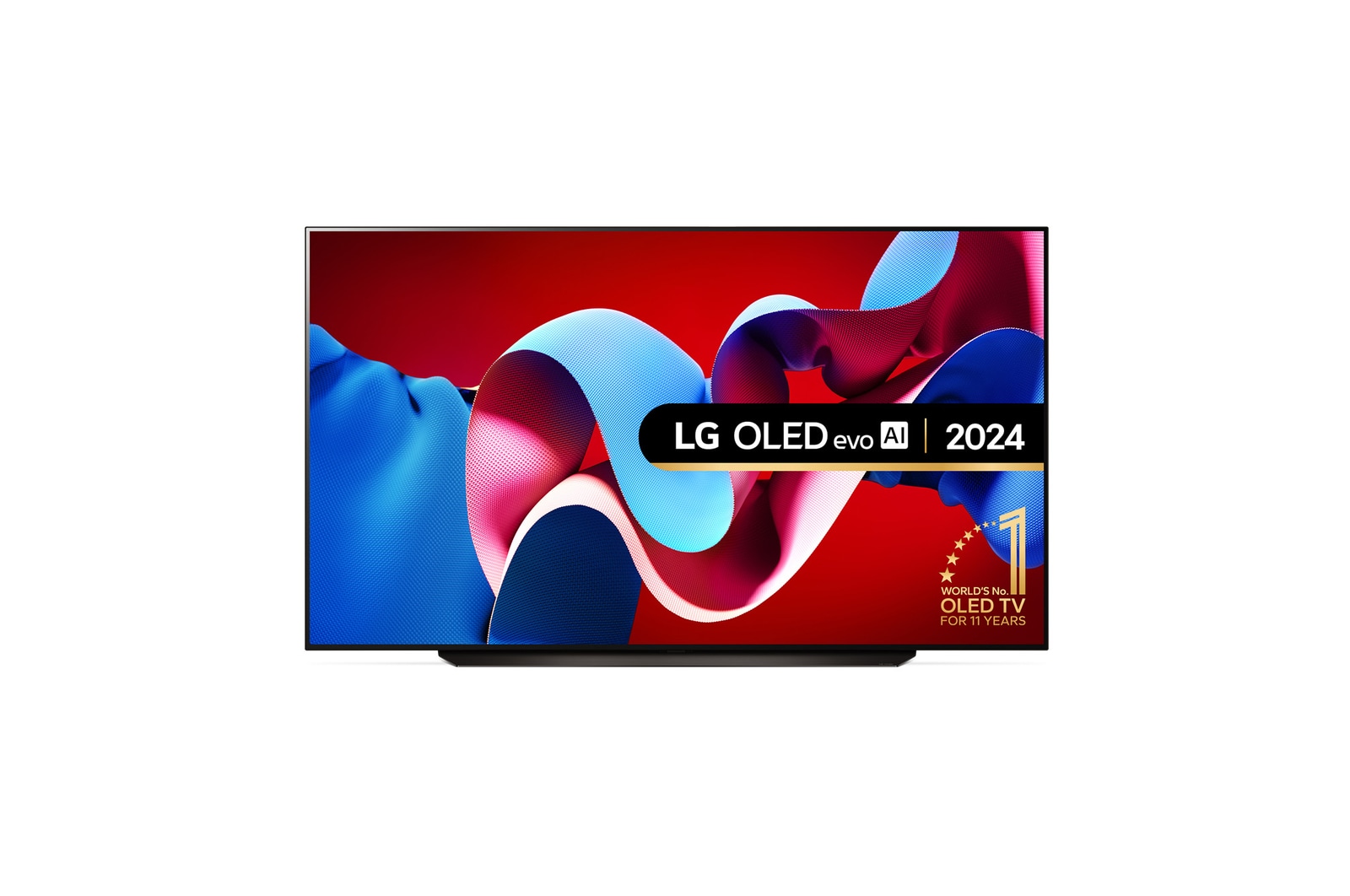 Front view of 83 inch LG OLED evo C4 Smart TV 2024 OLED83C46LA