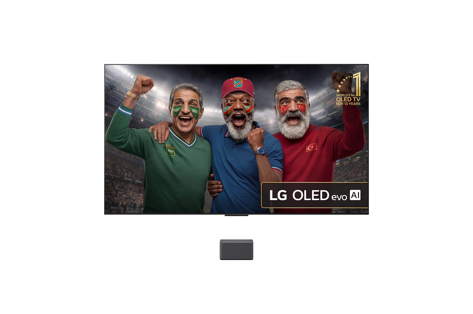 Front view of True Wireless TV 83 inch LG OLED evo AI M5 with 4K 144Hz Video & Audio Transfer OLED83M59LA