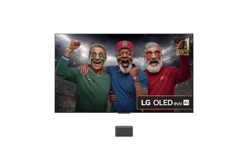 Front view of True Wireless TV 83 inch LG OLED evo AI M5 with 4K 144Hz Video & Audio Transfer OLED83M59LA