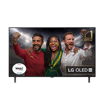 Front view of 48 inch LG OLED AI B5 4K Smart TV 2025 OLED48B56LA