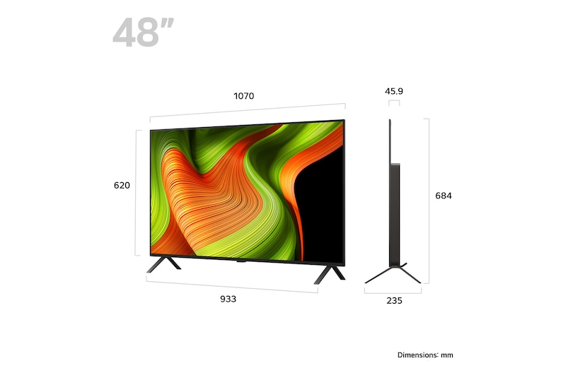 Rear view of LG OLED AI B5 4K Smart TV.