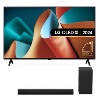 Front view of 55 inch OLED B4 TV + US40T Soundbar Bundle OLED55B4ELA.US40T