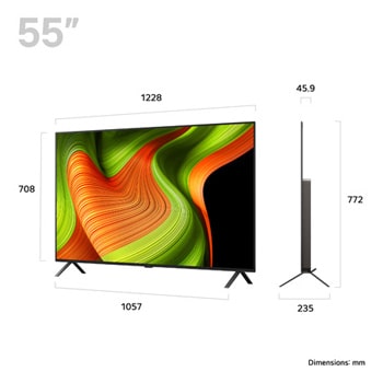 Rear view of LG OLED AI B5 4K Smart TV.