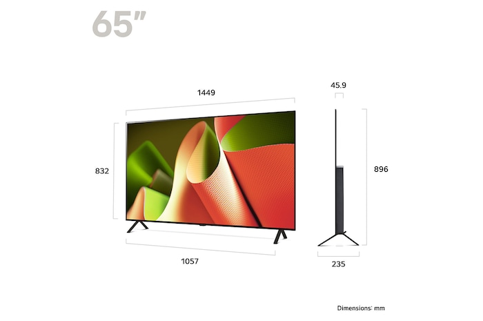 LG 65 inch LG OLED AI B4 4K Smart TV 2024, OLED65B46LA