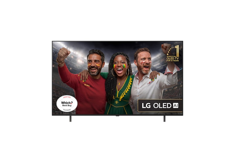 Front view of 65 inch LG OLED AI B5 4K Smart TV 2025 OLED65B56LA