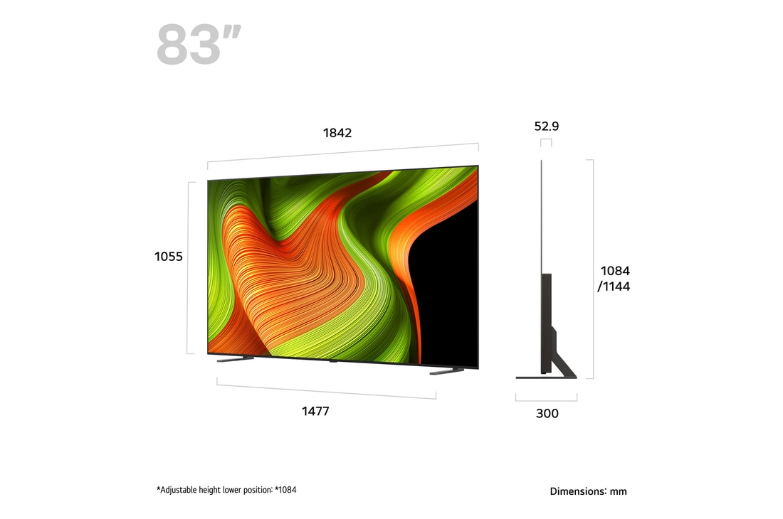 Rear view of LG OLED AI B5 4K Smart TV.