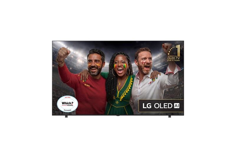 Front view of 83 inch LG OLED AI B5 4K Smart TV 2025 OLED83B56LA