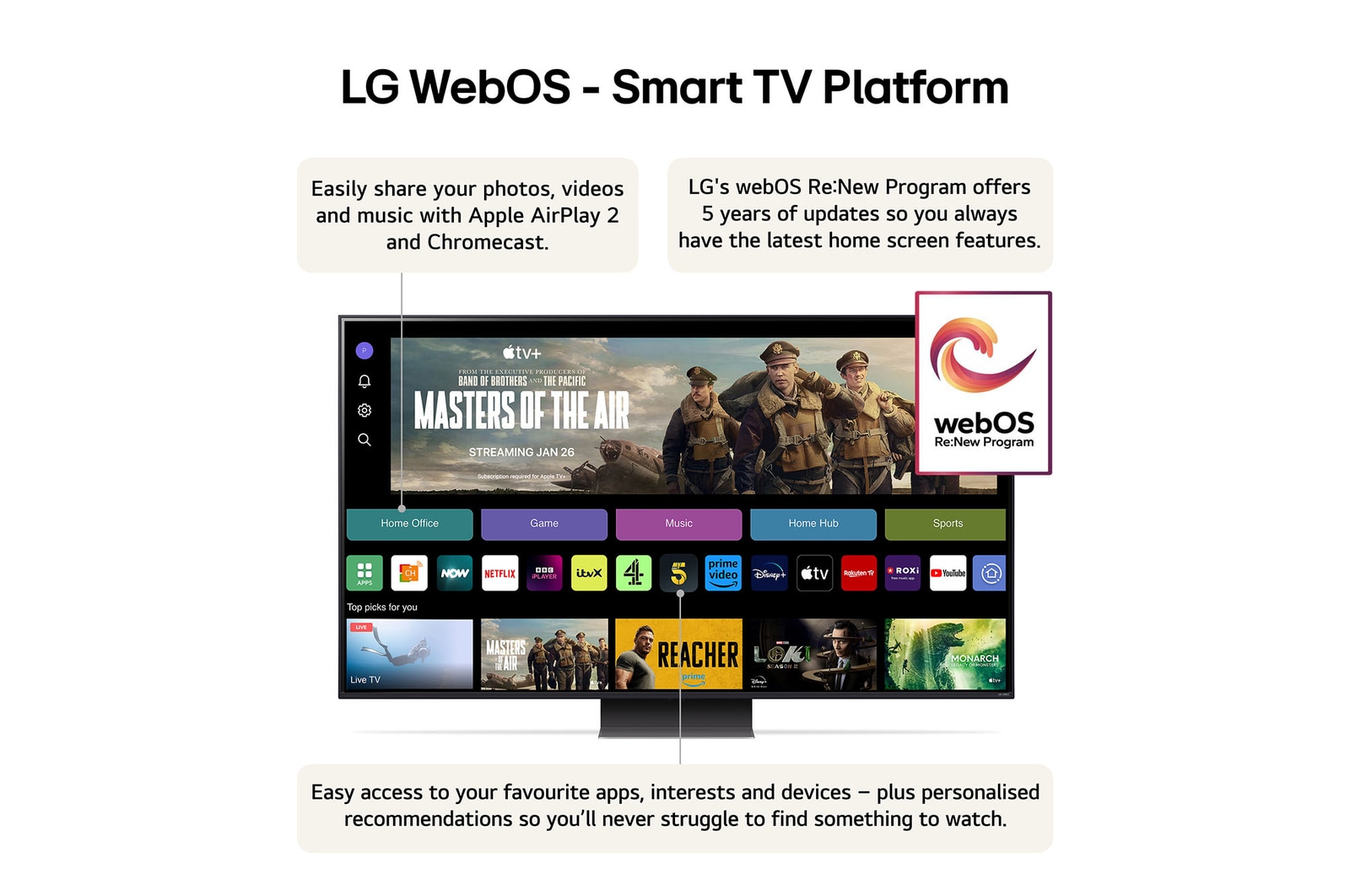 LG QNED86 75" TV & US70TR Soundbar & BT5 bracket, 75QNED86S70.1P