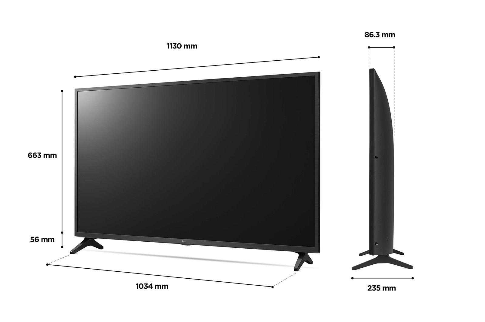 LG LED UQ75 55 inch 4K Smart TV 2022, 55UQ75006LF