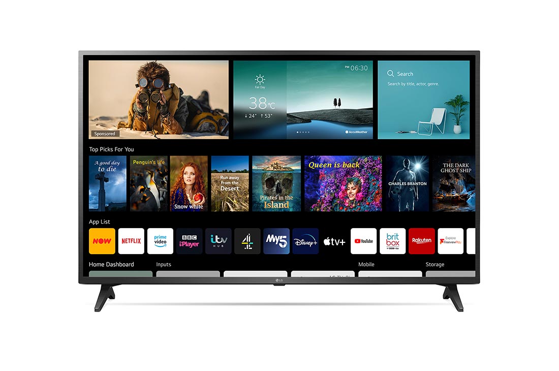 LG 65UA75006LA Smart TV 65 Pollici 4K Ultra HD | LED Direct Con DVB-T2 E HEVC | Classe F | Schermo Piatto 16:9 Con Wi-Fi E LAN - 5