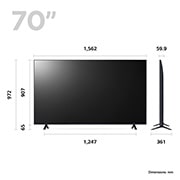 LG UR80 70 inch 4K Smart UHD TV 2023, 70UR80006LJ
