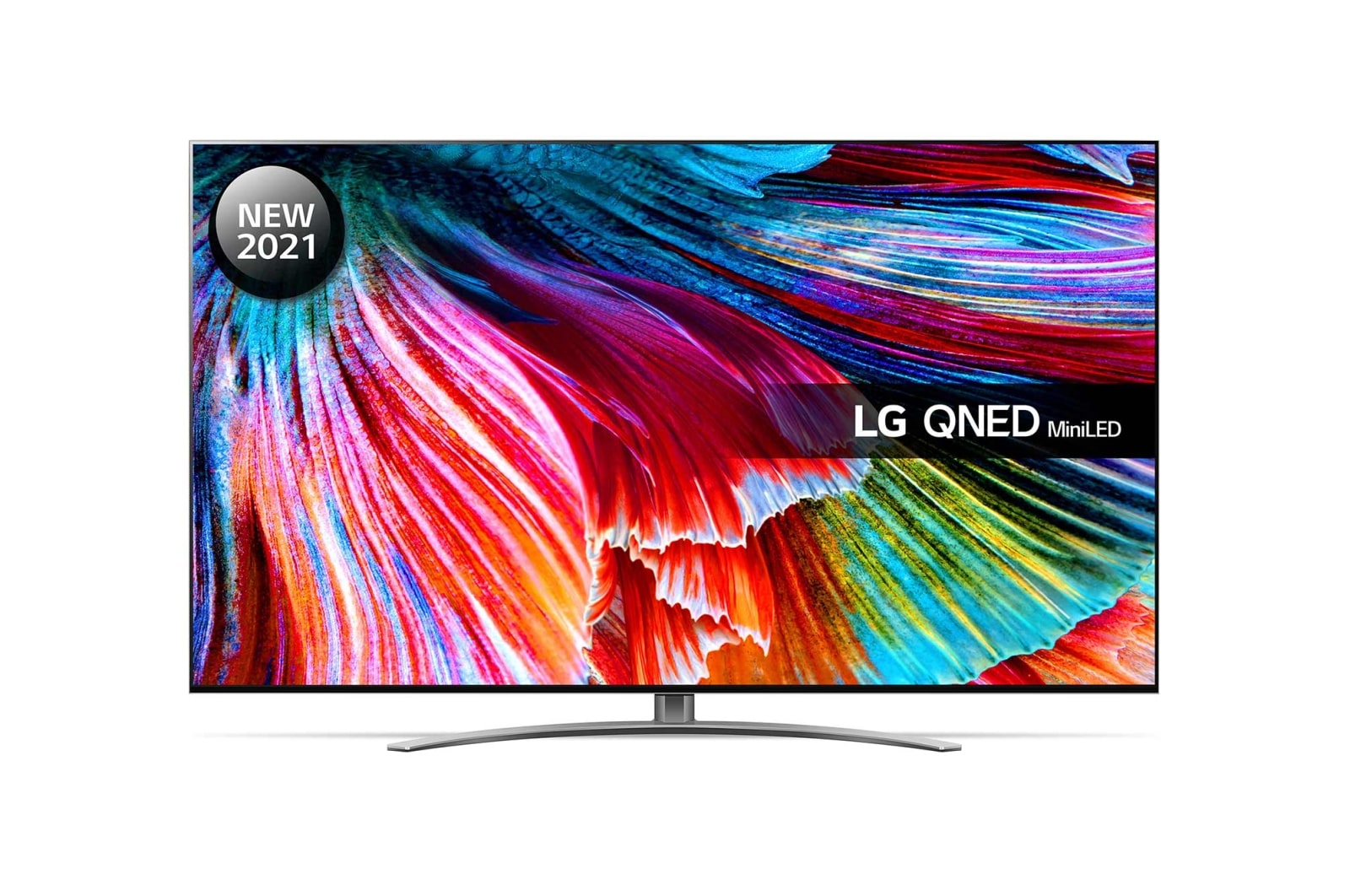 Front view of LG QNED MiniLED QNED99 86&#34; 8K Smart TV 86QNED996PB