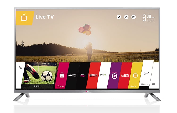 Front view of 47&#34; LB630V LG Smart TV with webOS 47LB630V