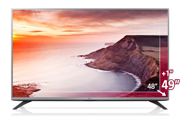 Front view of 49” LG LED TV with Freeview HD 49LF540V