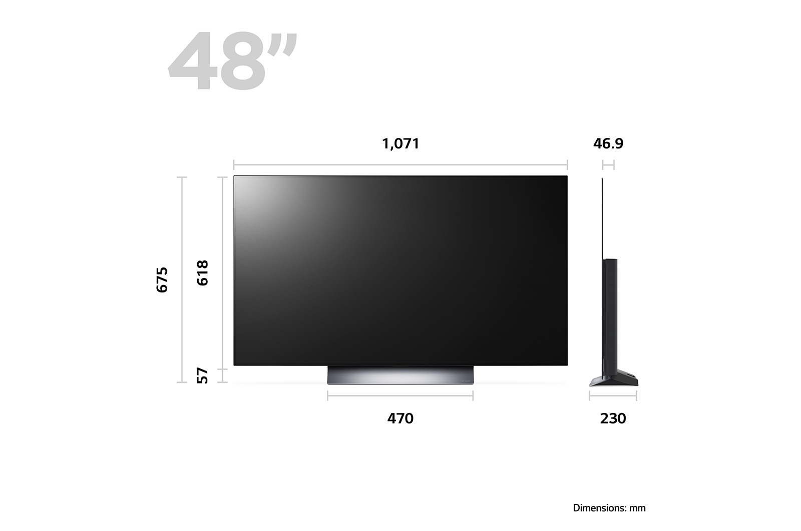 LG OLED evo C3 48 inch 4K Smart TV 2023, OLED48C36LA
