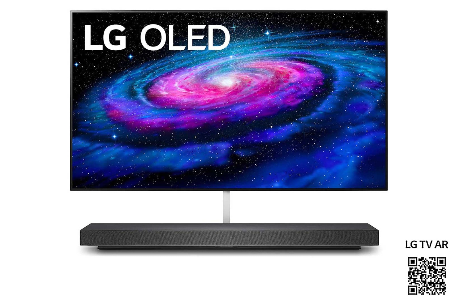 Front view of LG WX 65 inch 4K Smart OLED TV OLED65WX9LA