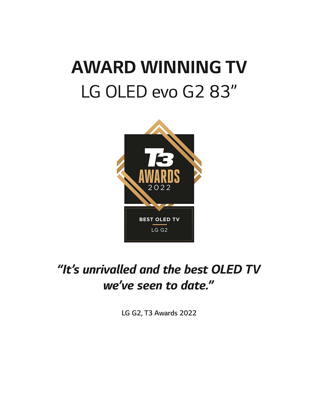 LG OLED evo Gallery Edition 83" TV OLED83G26LA LG UK