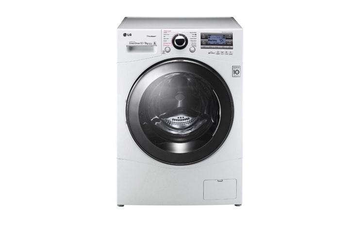 Front view of 12KG/8KG Eco Hybrid Washer Dryer with TRUESTEAM™ and 6 Motion DD F1695RDH