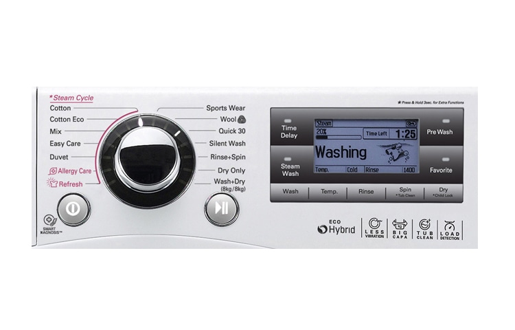 LG 12KG/8KG Eco Hybrid Washer Dryer with TRUESTEAM™ and 6 Motion DD, F1695RDH