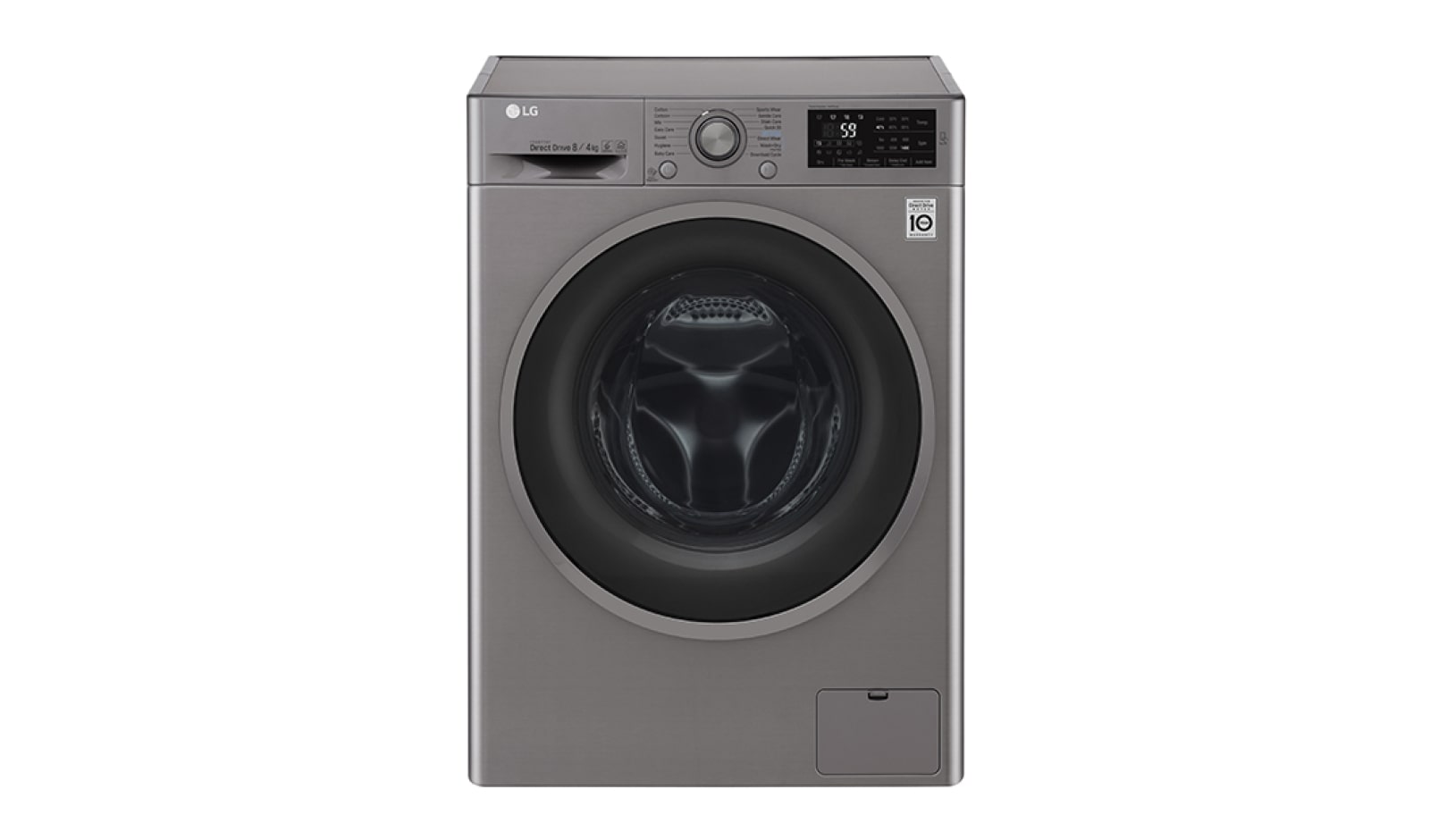 Front view of 8/4 KG Condensor Washer Dryer with multiple Wash Programs and Smart ThinQ™ connectivity F4J6AM8S