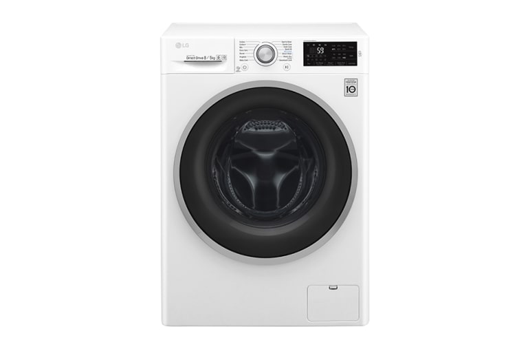 Front view of 8/5 KG Condensor Washer Dryer with multiple Wash Programs and Smart ThinQ™ connectivity F4J6TM1W