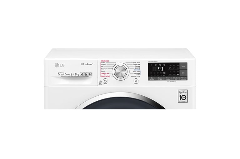 LG 9/6 KG Smart Eco Hybrid™ Washer™ Dryer with True Steam™ technology, F4J8FH2W