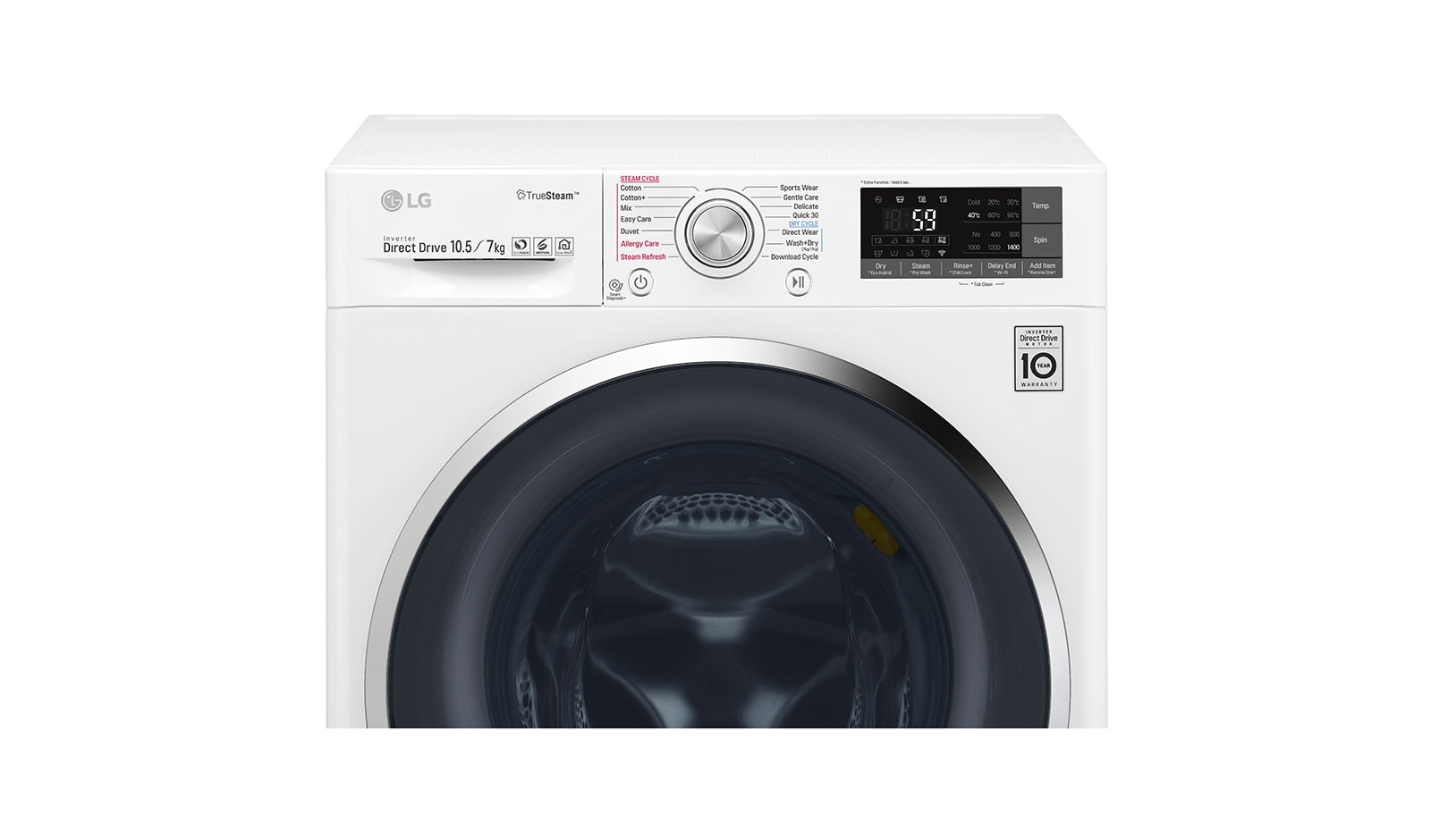 LG 10.5/7 KG Smart Eco Hybrid™ Washer Dryer with True Steam™ technology, F4J8JH2W