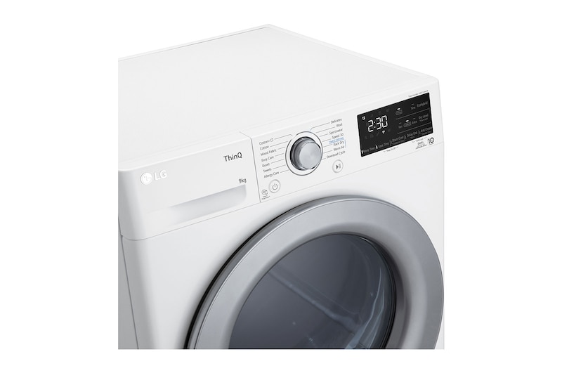 LG 9kg DUAL Inverter HeatPump Dryer A++, White, FDM309W