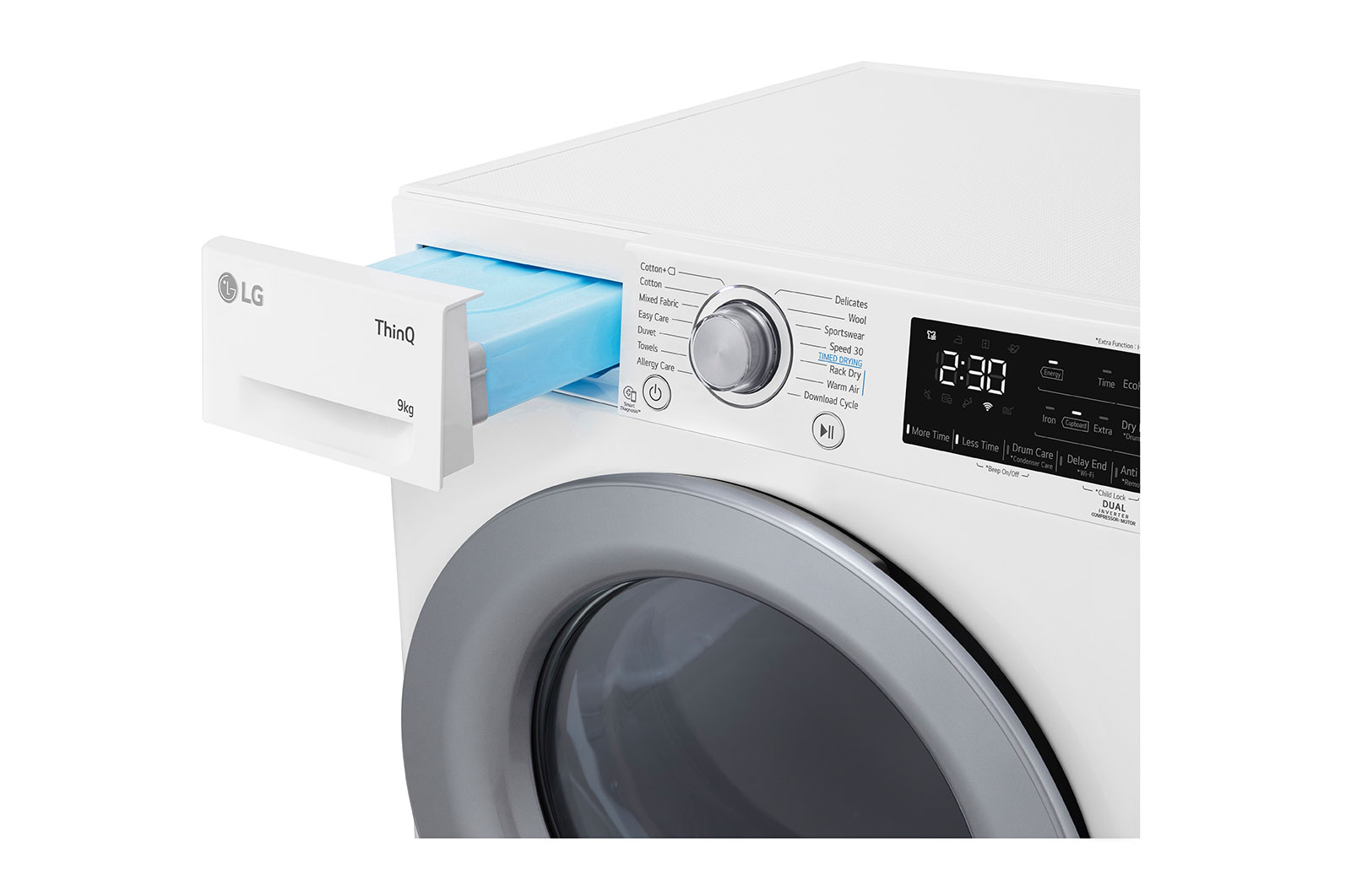 LG 9kg DUAL Inverter HeatPump Dryer White A++, FDM309W